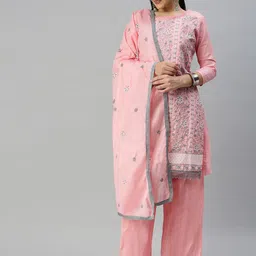 SHADOW & SAINING Embroidered Pure Cotton Semi-Stitched Dress Material-picture-28
