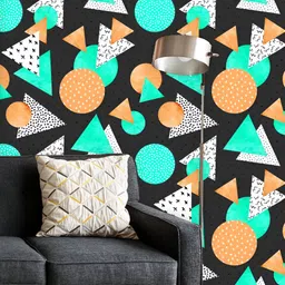 ArtzFolio Printed UV-Resistant Anti-Bacterial Abstract Triangles Circles Peel & Stick Wallpaper-32