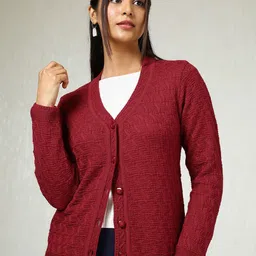 Soch Women Self Design Cable Knit Cardigan-image-47