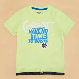 Pantaloons Junior Boys Typography Applique T-shirt-image-81