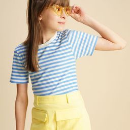Vero Moda Girls Striped Drop-Shoulder Sleeves Pockets T-shirt-image-34