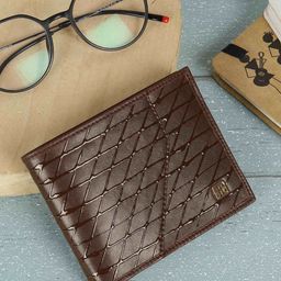 Mochi Men Geometric Textured Leather Two Fold Wallet-55