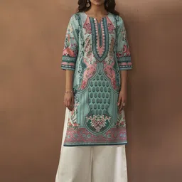 Anouk Women Ethnic Motifs Printed Mirror Work Kurta-35