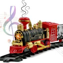 CHOOCHOO Toy Train Set with Long Track, Realistic Smoke & Sound Effects-13