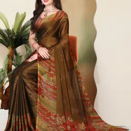 SUPERLAXMI Floral Pure Chiffon Saree image 2