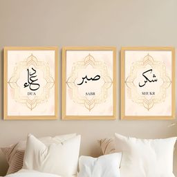Myntra Elegant Homes Off White & Black 3 Piece Synthetic Wood Religious Wall Paintings-54