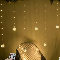 xergy ENORMITY Yellow  Flickering Ball Rice Shaped LED String Lights image 1