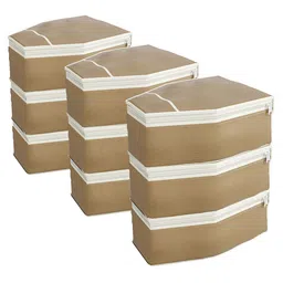 Kuber Industries Brown & White 9 Pieces Multi-Utility Organisers image 1