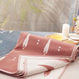JAYPORE Pink & White Quirky Printed Cotton 210 GSM Bath Towel-picture-24