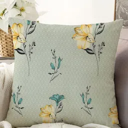 IVAZA Green & Yellow Floral Square Cushion Covers-image-52