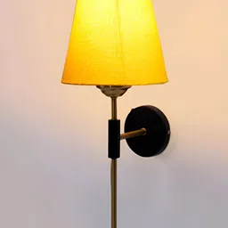 Devansh Yellow Metal Traditional Abstract Shaped Shaped Wall Lamp-4