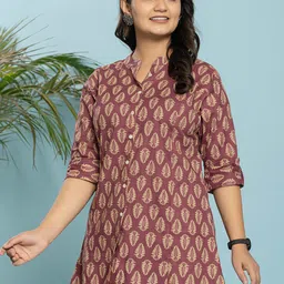 INDYES Ethnic Motifs Printed Pure Cotton Kurti-picture-37