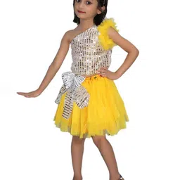 Kaku Fancy dresses Girls Embellished One Shoulder Top with Skirt-image-56
