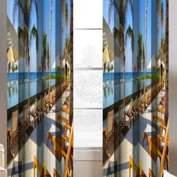 BELLA TRUE Blue & Brown 2 Pieces Ethnic Motifs Printed Window Curtains-image-72