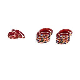SOMIL Set of 12 Red Alloy Bangles-image-99