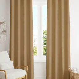 Parda Online Pack of 2 Beige Black Out Door Curtain-image-98