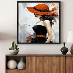 999Store Black & Red Lady Stylish Canvas Wall Art-6