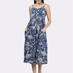 Saffron Threads Floral Print A-Line Midi Dress-4