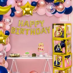 Special You 66 Pcs Pink & Blue Birthday Decorations-picture-7