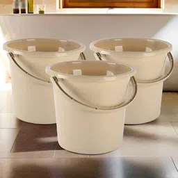 Aura Beige 3 Pieces Multi-Purpose Small Bucket Bath Accessories Set-picture-4