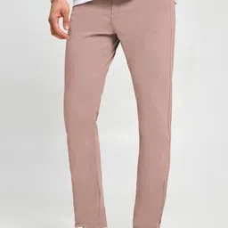 Beyoung Men Mauve Pink Regular-fit Trousers-image-48