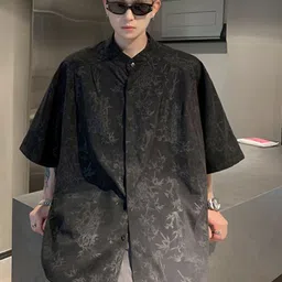 StyleCast Men Original Oversized Fit Band Collar Floral Printed Casual Shirt-image-38