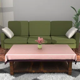 RUBOXA Pink Cotton 4-Seater Table Cover-picture-31