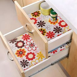 Kuber Industries White Set of 2 Water Resistant Shelf Liner Organisers-9