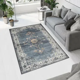MAA HOME CONCEPT Multicoloured Floral Anti-Skid Woollen Carpet-20