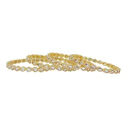 CHRISHAN Set Of 4 Gold-Plated Stone-Studded Bangles image 2
