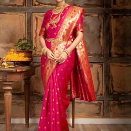DWIJA FASHION Woven Design Zari Paithani Saree-image-87