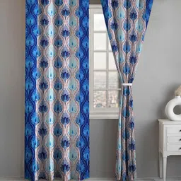 Lunar Days Brown Set of 2 Floral Room Darkening Long Door Curtain-26