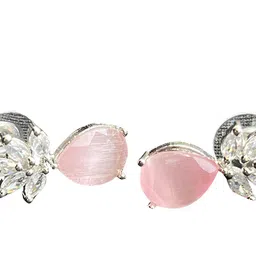 Zoey Artificial Stones Studded Teardrop Shaped Studs image 5