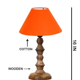 Aura Orange Wood Contemporary Triangle Table Lamp-4