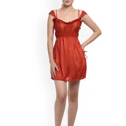 new blue eyes Satin Above Knee Wrap Nightdress With Robe-image-83