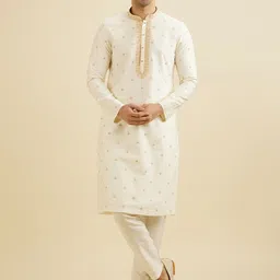 Manyavar Men Ethnic Motifs Embroidered Regular Beads and Stones Kurta with Pyjamas-33