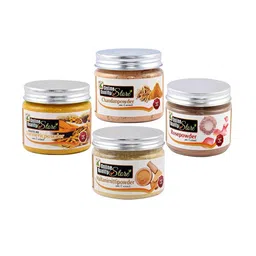 Online Quality Store Set Of 4 Multani Mitti, Chandan, Turmeric & Rose Natural Powder image 5
