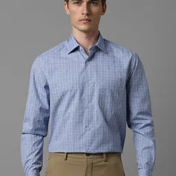 Louis Philippe Men Opaque Checked Formal Shirt-image-31