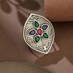 Fabindia Stone-Studded Adjustable Finger Ring-image-83