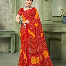 LeeliPeeri Designer Bandhani Poly Chiffon Bandhani Saree-image-77