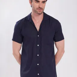 DIVISIVE Men Comfort Slim Fit Solid Cuban Collar Linen Casual Shirt-picture-38