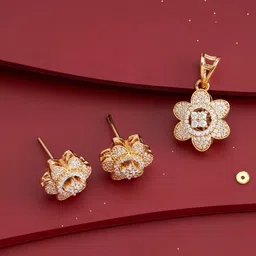 Kushal's Fashion Jewellery Gold-Plated Party Zircon-Studded Jewellery Set-image-48