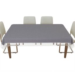 Aura Grey Anti-Skid Plastic 6-Seater Table Cover-image-36