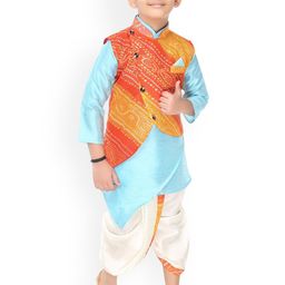 NEW GEN Boys Bandhani Printed Regular Kurta with Dhoti Pants-image-100