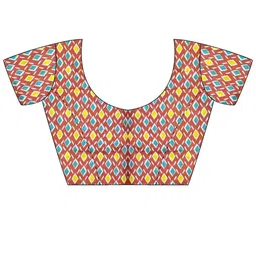 Mitera Polka Dot Block Printed Saree with Matching Blouse image 3