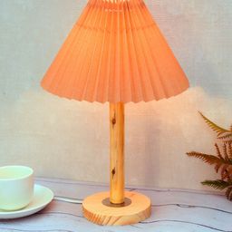 Homesake Brown Wood Contemporary Bell Shaped Table Lamp-56