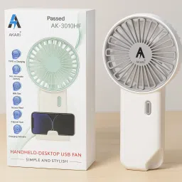 Akari AK-3010HF 2 IN 1 USB HANDHELD DESKTOP FAN WITH PHONE STAND USB Fan, Rechargeable Fan-image-74