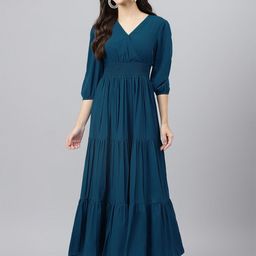 Jash Creation Women Fit and Flare Maxi Dress-image-13
