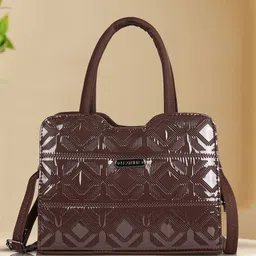 LADY QUINTON Women Textured PU Shopper Handheld Bag with Cut Work-26