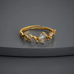 Kushal's Fashion Jewellery Gold-Plated Zircon Stone Studded Trendy Finger Ring-50